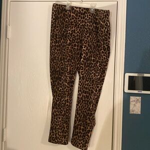 Michael Kors size large stretchy leopard print pants brown and black